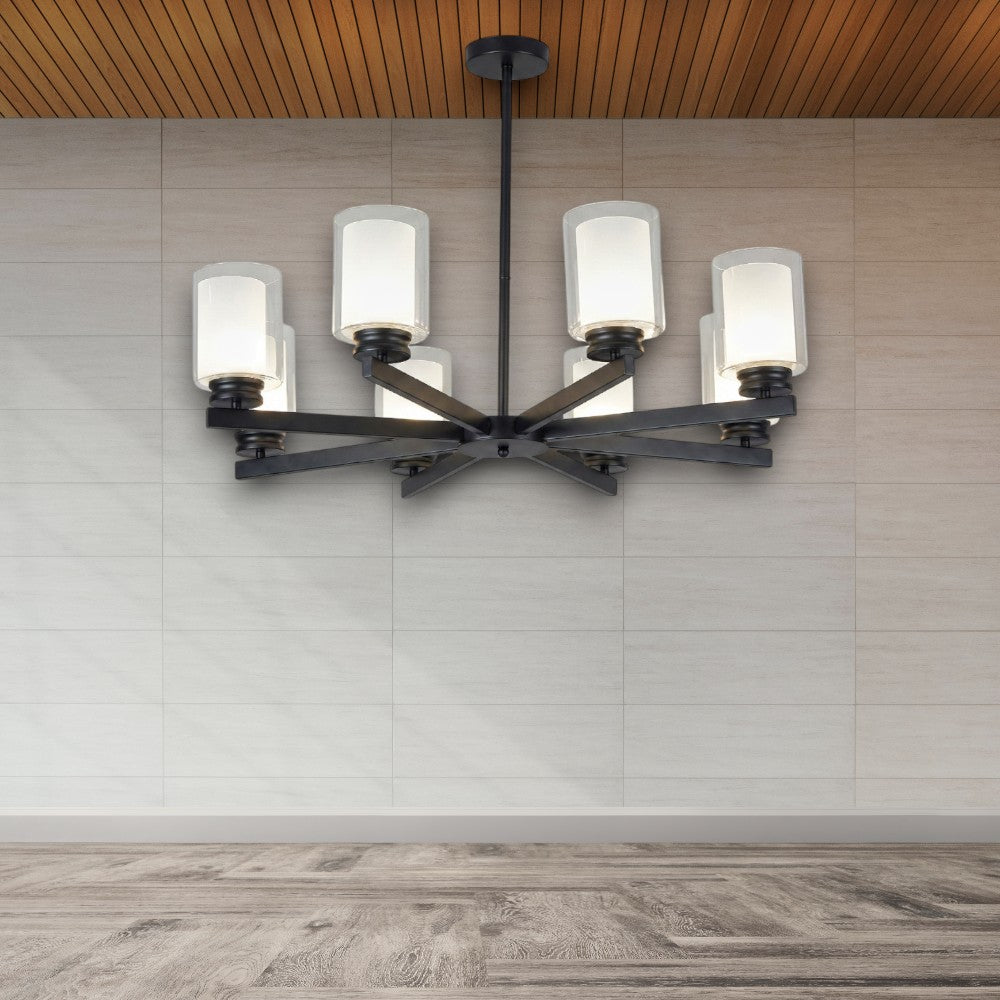 LUSTRA TAVAN CU 8 BRATE E27 TITAN BLACK,86 X 59 CM, 8X10W E27