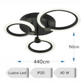 LUSTRA LED CERCURI 40W CU 3 BRATE 3 CULORI+IR 440mm x 150mm Spin Exim - imagine 3