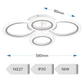 LUSTRA LED CERCURI 56W CU 4 BRATE 3 CULORI+IR 580mm x 90mm