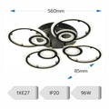 LUSTRA LED JUNO 96W CU 8 BRATE 3 CULORI+IR