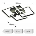 LUSTRA LED LIVING 80W CU 3 BRATE 3 CULORI+IR 580x150mm