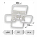 LUSTRA LED PATRATE 80W CU 4 BRATE 3 CULORI+IR 600x120mm