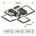 LUSTRA LED PATRATA NEAGRA 80W CU 4 BRATE 3 CULORI+IR 600x120mm