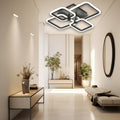 LUSTRA LED PATRATA NEAGRA 80W CU 4 BRATE 3 CULORI+IR 600x120mm