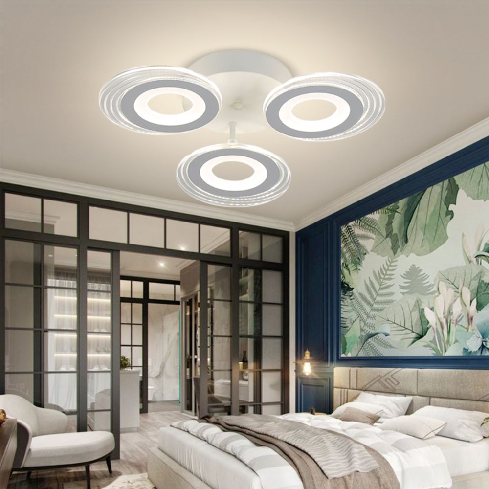 LUSTRA LED CERCURI 70W CU 3 BRATE 3 CULORI+IR 470x85mm