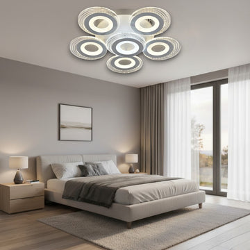 LUSTRA LED CERCURI 150W CU 6 BRATE 3 CULORI+IR 550x130mm