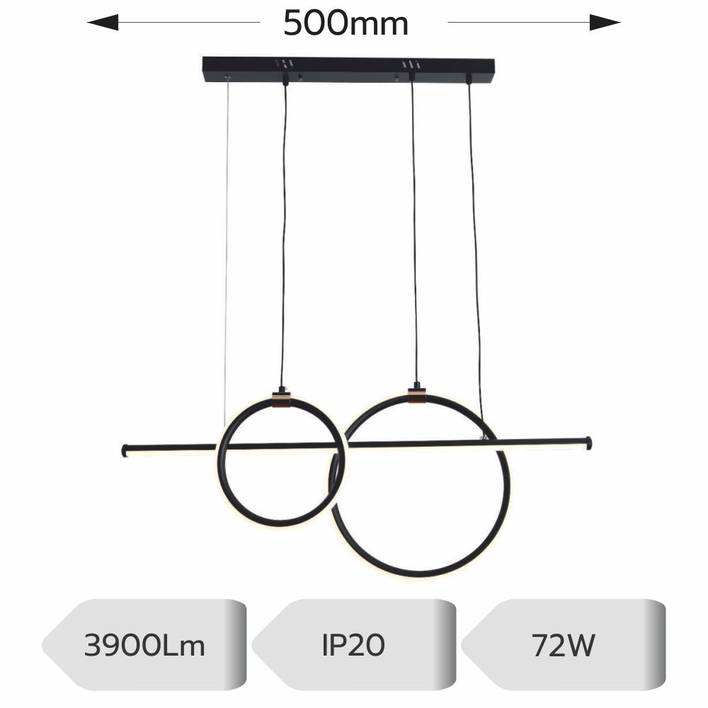 LUSTRA LED TITANIA AJUSTABILA 72W/3900LM/3000K/4000K/6500K