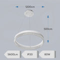 LUSTRA LED PAVO ALB 80W/5600LM 2700K-6500K 500X1200MM CU TELECOMANDA