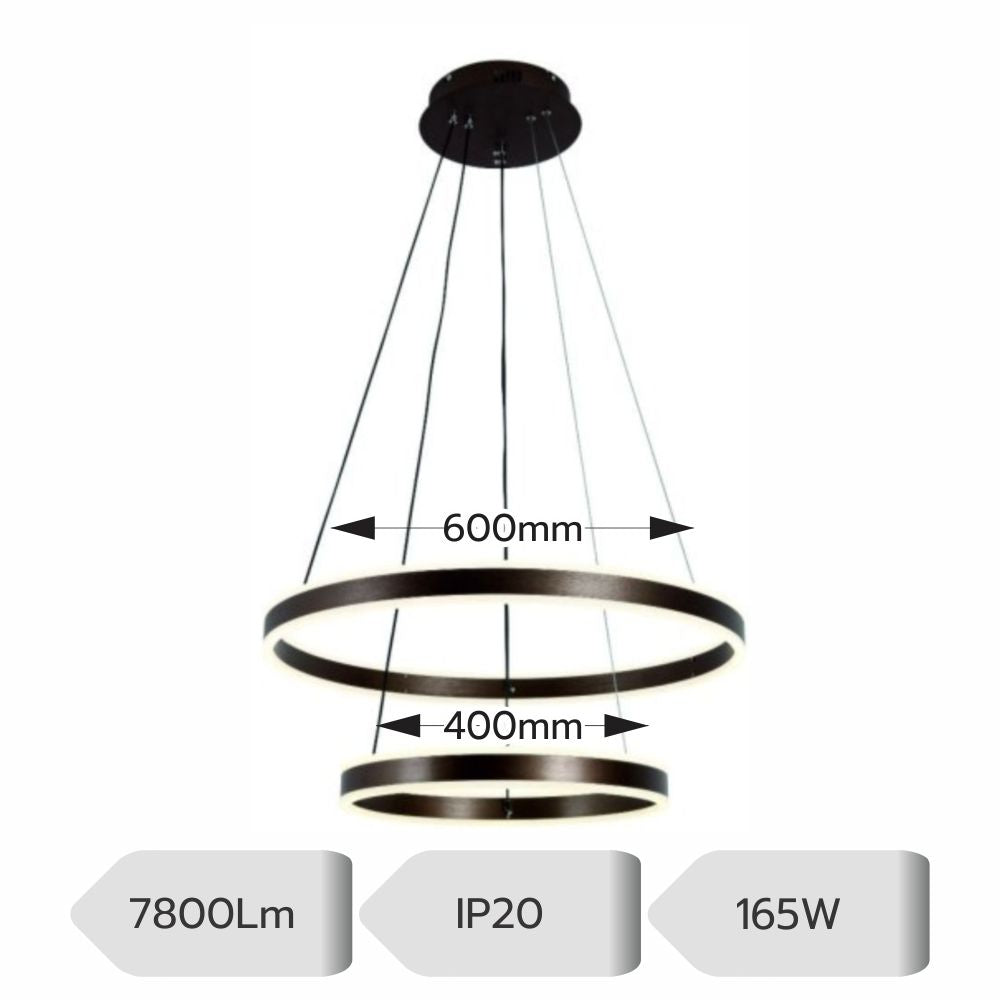 LUSTRA LED AJUSTABILA 165W/7800LM/3000K/4000K/6500K + IR 400mm x 600mm