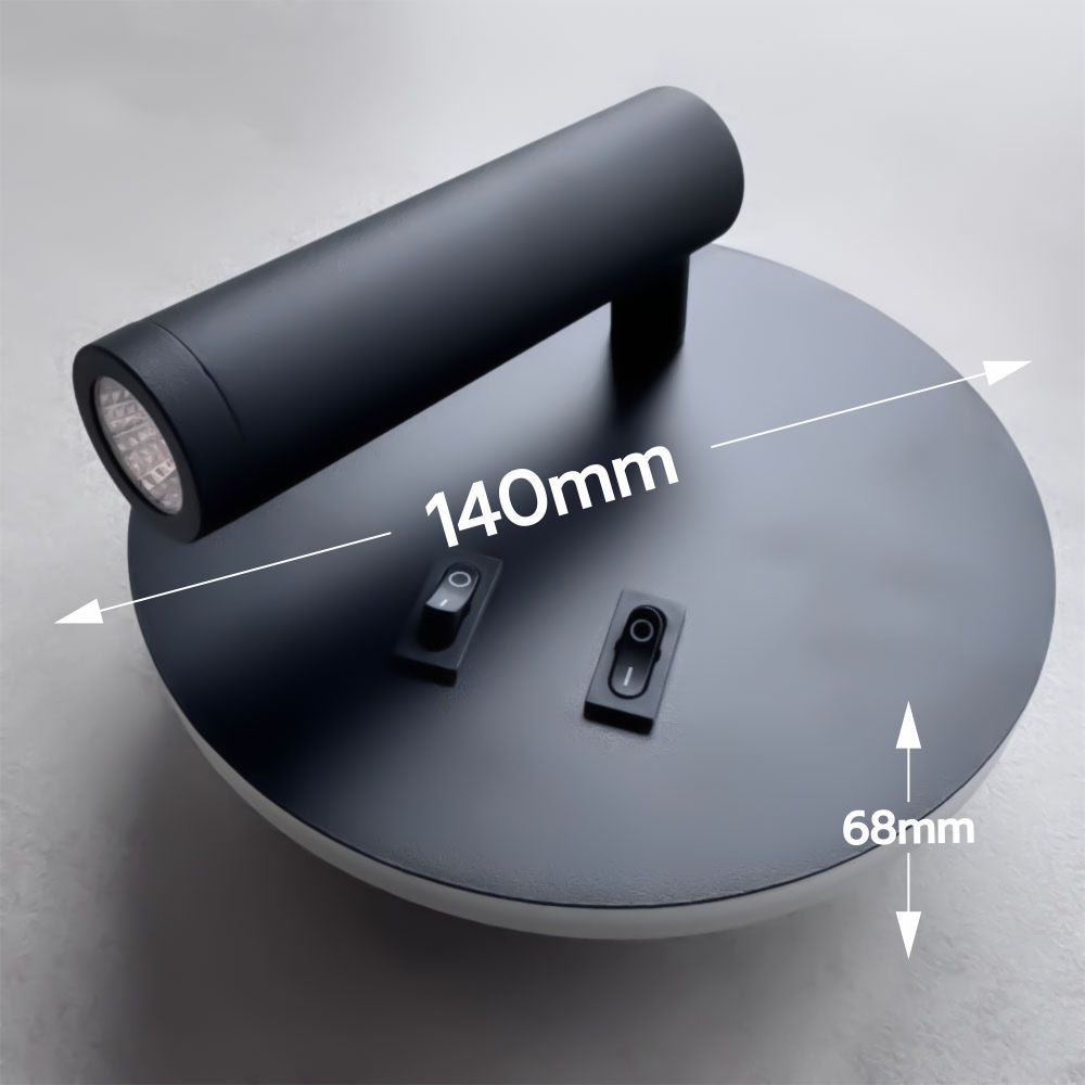 Aplica led neagra cu spot 10W/430LM/3000K-4000k-6500k - 140mm