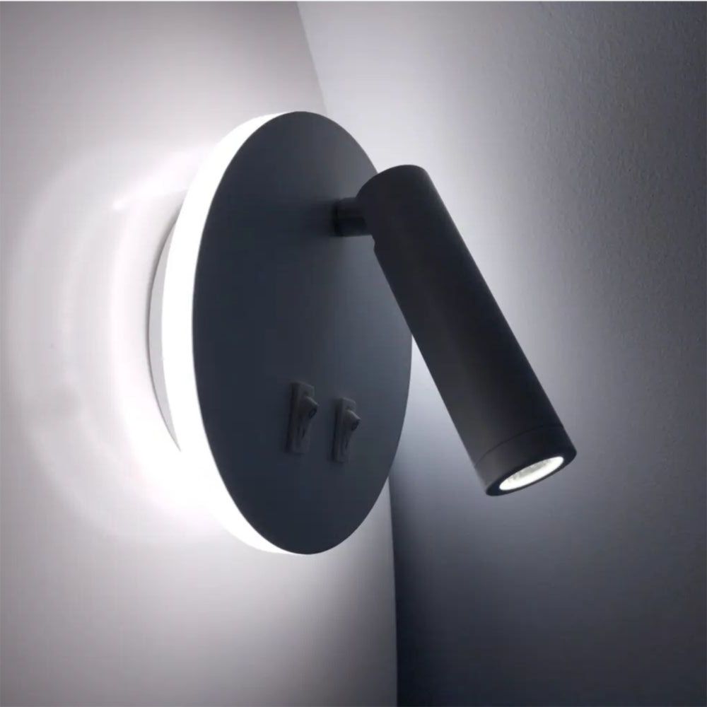 Aplica led neagra cu spot 10W/430LM/3000K-4000k-6500k - 140mm