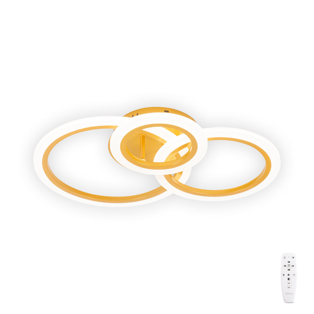 Lustra Oro LED 45W, 50 cm, 3500-6000K, cu telecomandă, Erste