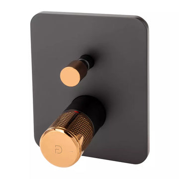 Baterie incastrata cada/dus ardesia FDesign cu 2 iesiri, negru-roz auriu