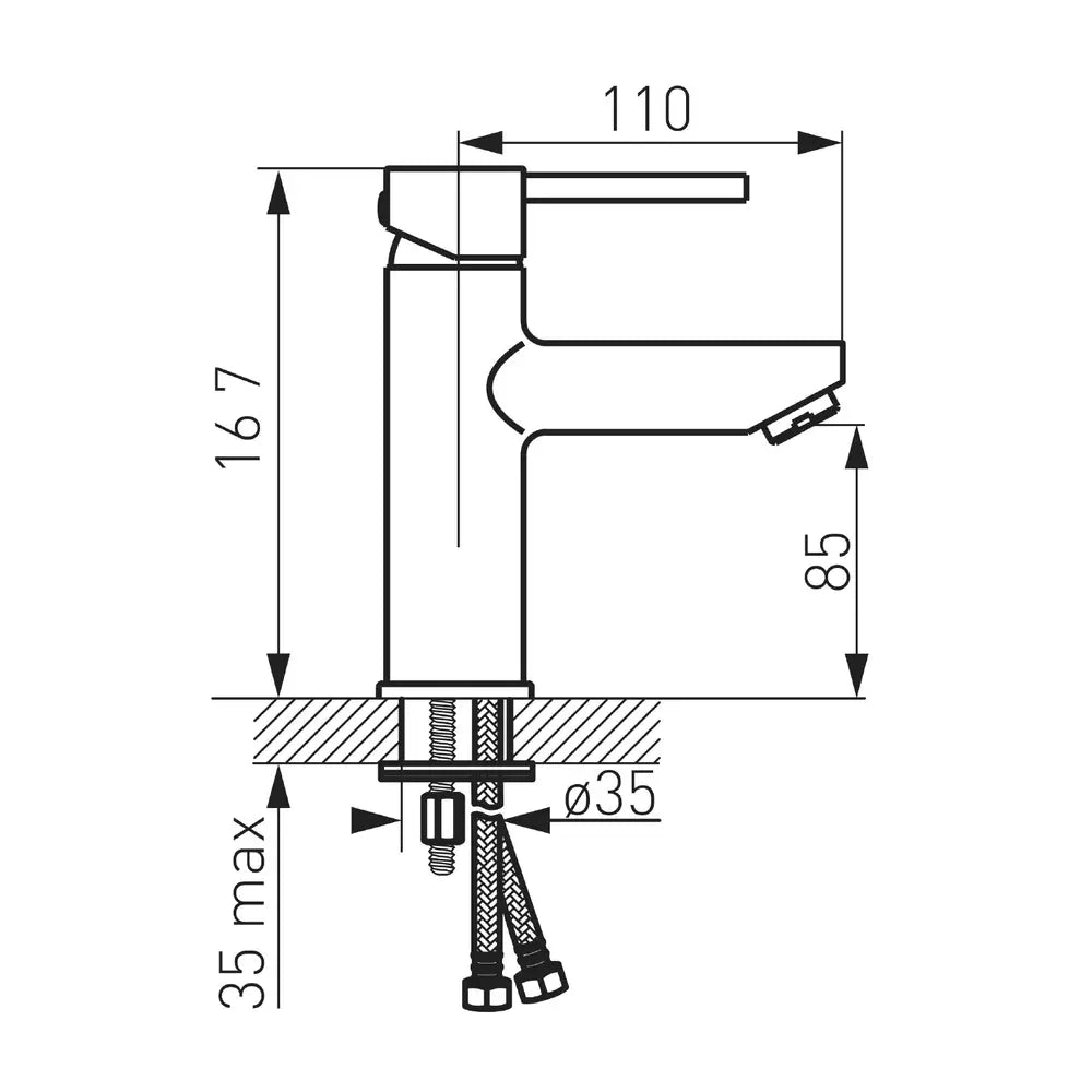 Baterie lavoar FDesign Flusso cu ventil click-clack, auriu lucios