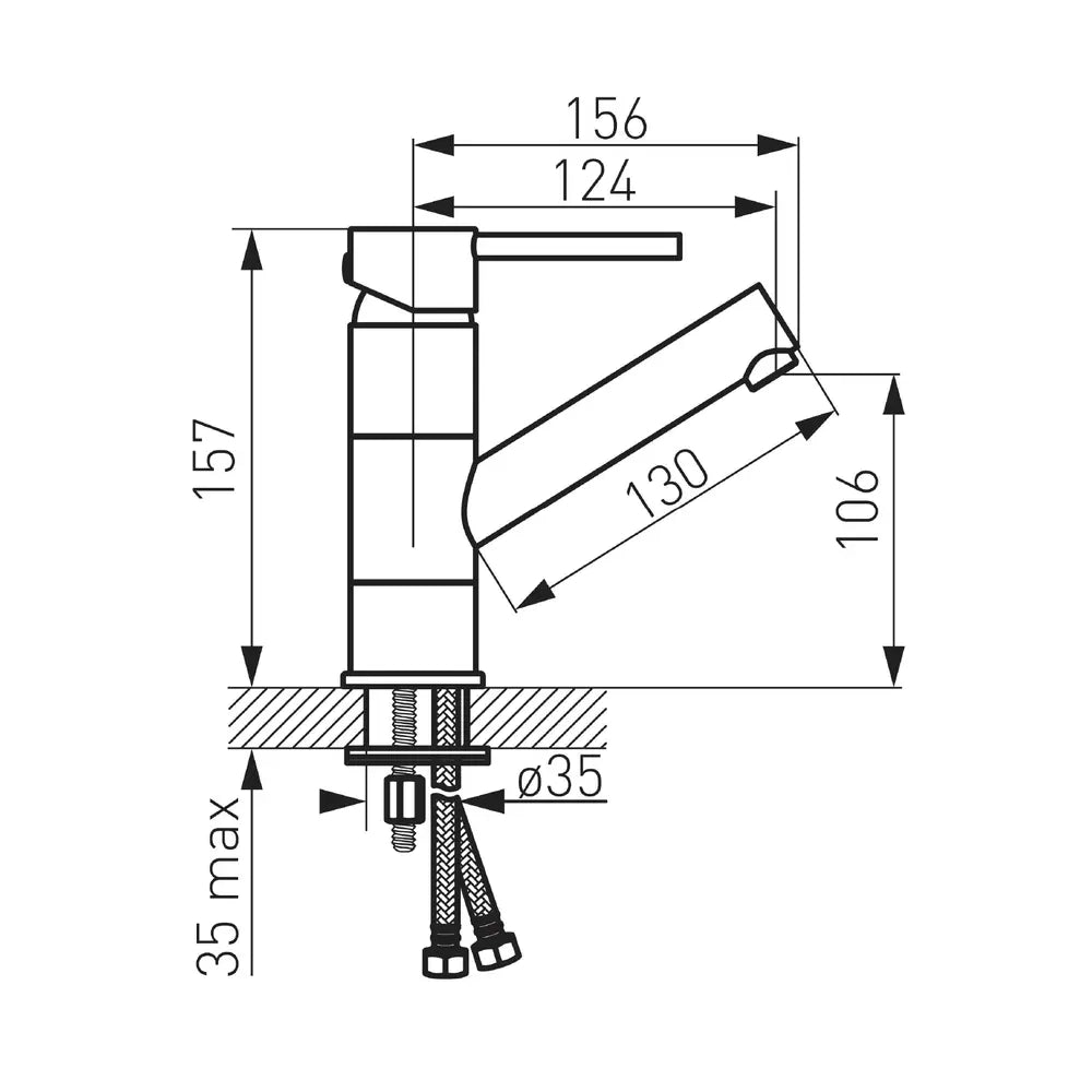 Baterie stativa lavoar cu pipa mobila FDesign Flusso , ventil click-clack , crom, aluminiu