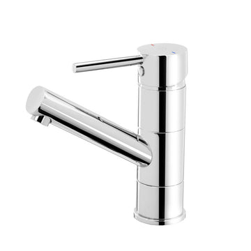 FDesign Baterie Stativa Lavoar Cu Pipa Mobila Flusso , Ventil Click-Clack , Crom, Seria: FLUSSO