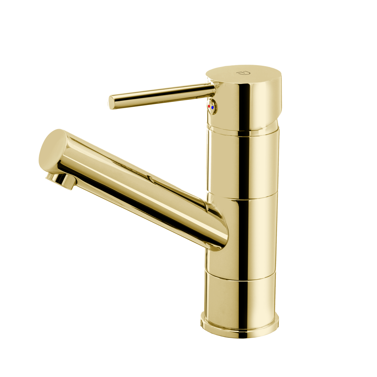 FDesign Baterie Stativa Lavoar Cu Pipa Mobila Flusso , Ventil Click-Clack , Auriu Lucios, Seria: FLUSSO