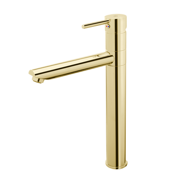 FDesign Baterie Lavoar Inalta Flusso Cu Ventil Click-Clack, Auriu Lucios, Seria: FLUSSO