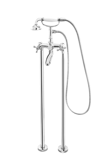 FDesign Baterie Cada Freestanding Lacrima, Cu Accesorii, Crom, Seria: LACRIMA