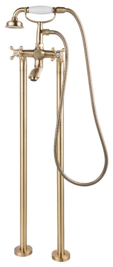 FDesign Baterie Cada Freestanding Lacrima, Cu Accesorii, Bronz, Seria: LACRIMA