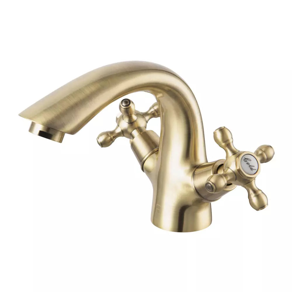 Baterie lavoar FDesign Lacrima cu ventil click-clack, bronz