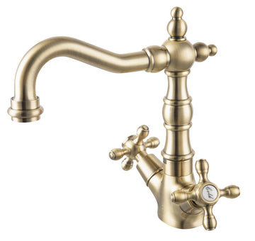 FDesign Baterie Lavoar Inalta Lacrima Cu Ventil Click-Clack, Bronze, Seria: LACRIMA