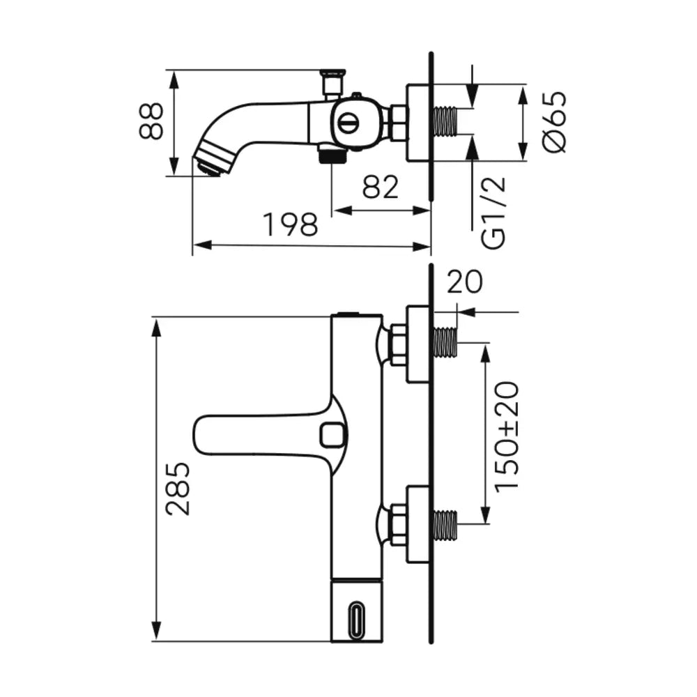 Baterie cada/dus FDesign Meandro crom