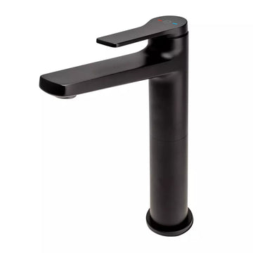 Baterie lavoar inalta seppia FDesign cu ventil click-clack, negru