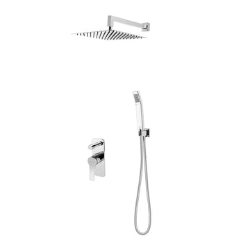Sistem dus 6 in 1 seppia, FDesign baterie incastrata 2 iesiri, cap dus fix, brat, para, furtun si racord pentru baterie incastrata, crom