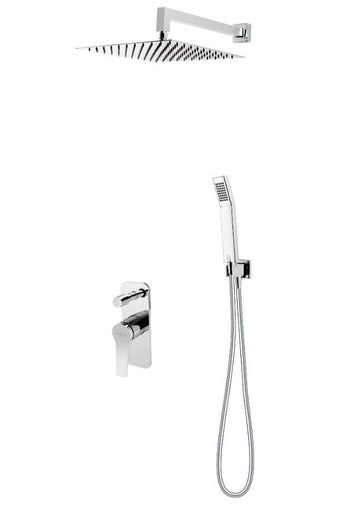 FDesign Sistem Dus 6 In 1 Seppia, Baterie Incastrata 2 Iesiri, Cap Dus Fix, Brat, Para, Furtun Si Racord Pentru Baterie Incastrata, Crom, Seria: SEPPIA