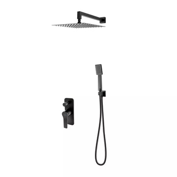 Sistem dus 6 in 1 seppia, FDesign baterie incastrata 2 iesiri, cap dus fix, brat, para, furtun si racord pentru baterie incastrata, negru