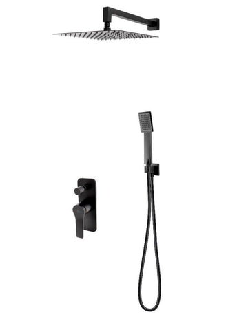 FDesign Sistem Dus 6 In 1 Seppia, Baterie Incastrata 2 Iesiri, Cap Dus Fix, Brat, Para, Furtun Si Racord Pentru Baterie Incastrata, Negru, Seria: SEPPIA