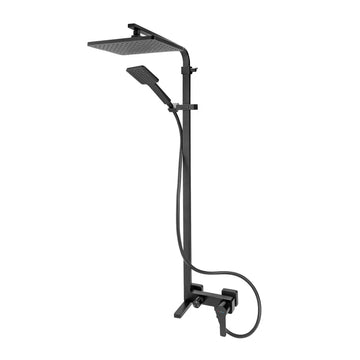 Coloana dus origo, FDesign cu baterie cada/dus, bara dus reglabila, cap de dus fix patrat, para si furtun de dus, negru