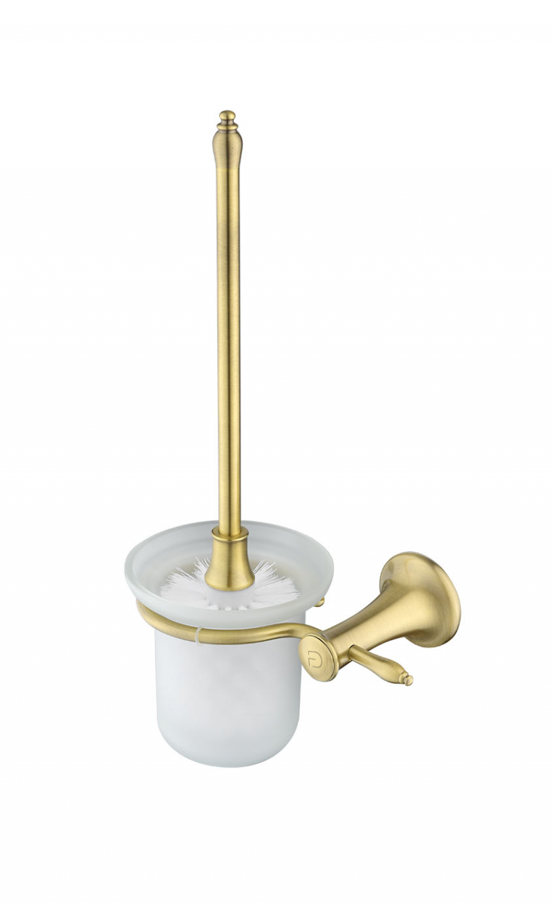 FDesign Perie Wc Lacrima Cu Suport Sticla Mata/Bronz, Seria: LACRIMA