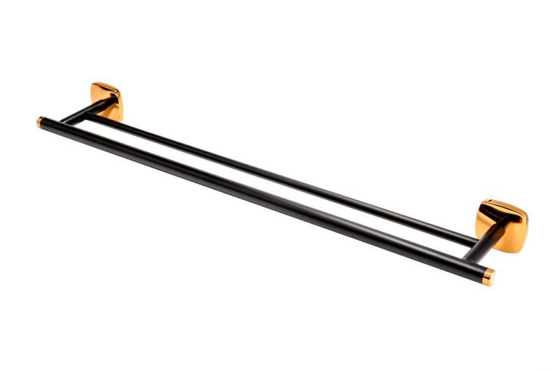 FDesign Suport Prosop Dublu Merida 600 Mm, Negru-Roz Auriu, Seria: MERIDA