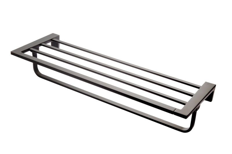 FDesign Suport Prosoape Cu Bara Prosop Piazza 600 Mm, Negru, Seria: PIAZZA