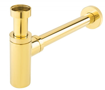 FDesign Sifon Lavoar Cilindric Tip Butelie Kleome Din Alama 1 1/X32 Mm, Auriu Lucios, Seria: KLEOME