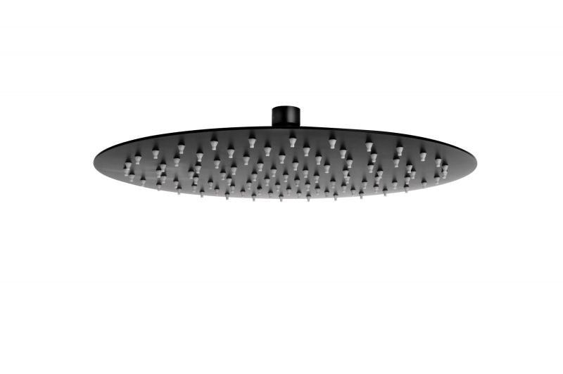 FDesign Cap De Dus Slim Rotund Inula, 300 Mm, 1/2, Metal, Negru, Seria: INULA