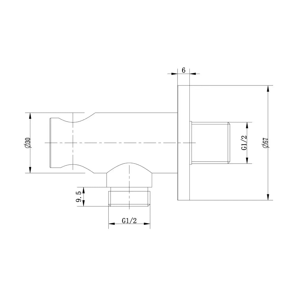Racord dus rotund FDesign Inula pentru baterie incastrata, cu suport dus, 1/, crom, aluminiu