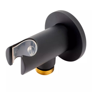 Racord dus rotund inula FDesign pentru baterie incastrata, cu suport dus, 1/, negru
