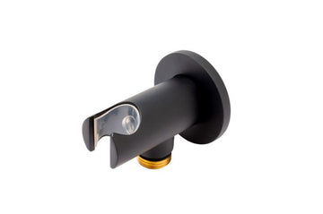 FDesign Racord Dus Rotund Inula Pentru Baterie Incastrata, Cu Suport Dus, 1/, Negru, Seria: INULA