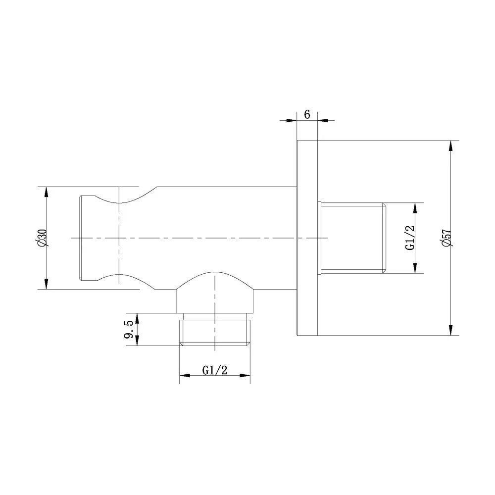 Racord dus rotund FDesign Inula pentru baterie ingropata, cu suport dus, 1/2, auriu lucios
