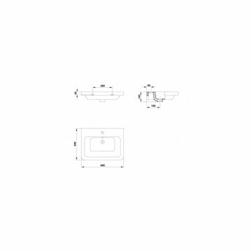 Lavoar street Gala square 60X45 alb