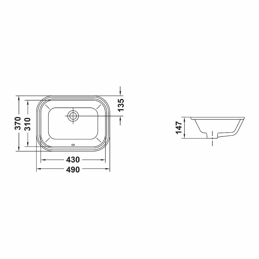 LAVOAR FLEX 50 CM MONTAJ SUB BLAT