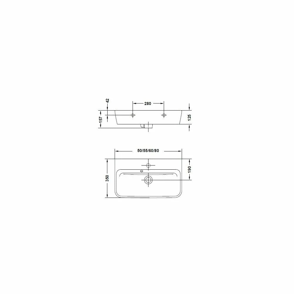 LAVOAR EMMA 55X35 COMPACT ALB