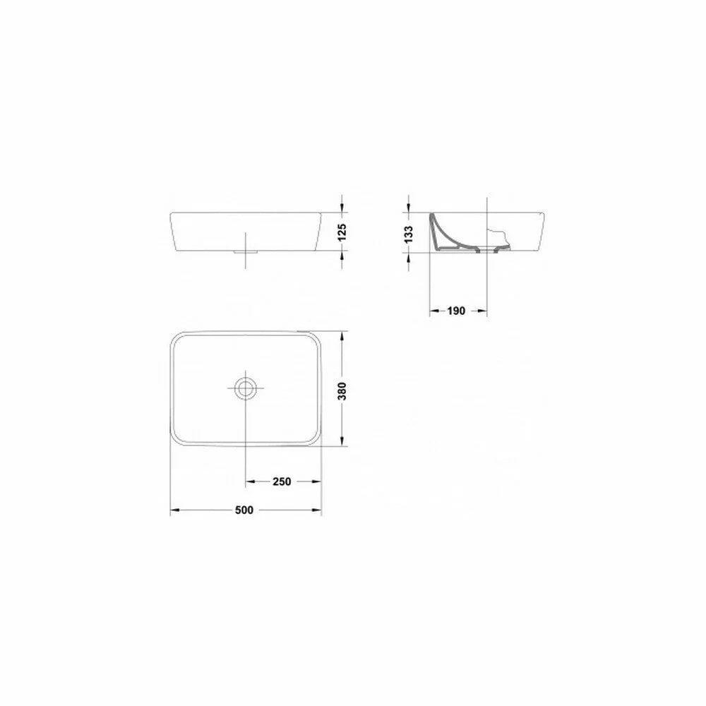 LAVOAR EMMA 50X38 ALB, FARA GAURA PENTRU BATERIE
