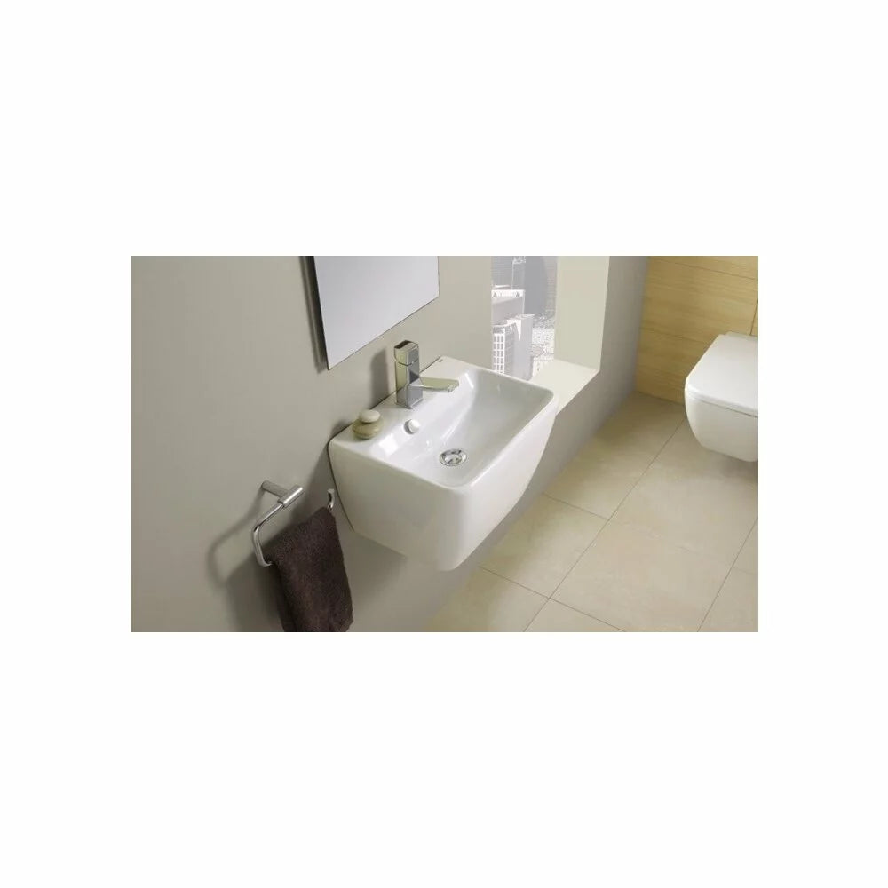 LAVOAR EMMA 45X35 SQUARE ALB CU PIEDESTAL INTEGRAT
