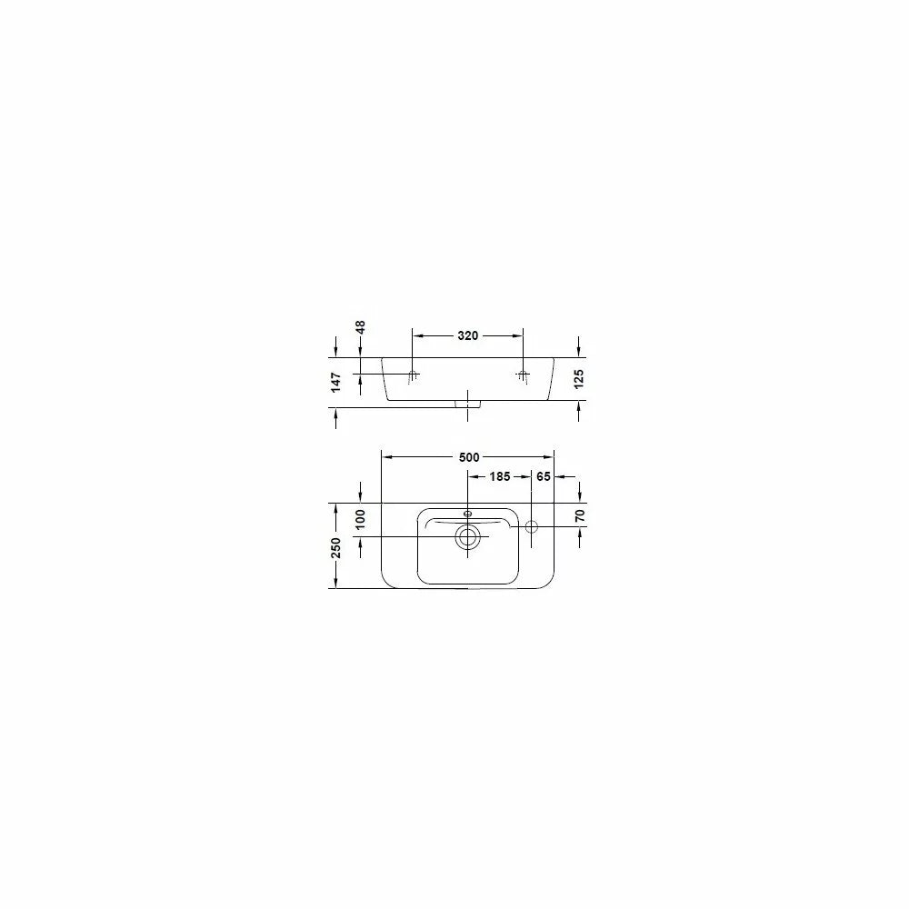LAVOAR EMMA 50X25 SQUARE ALB