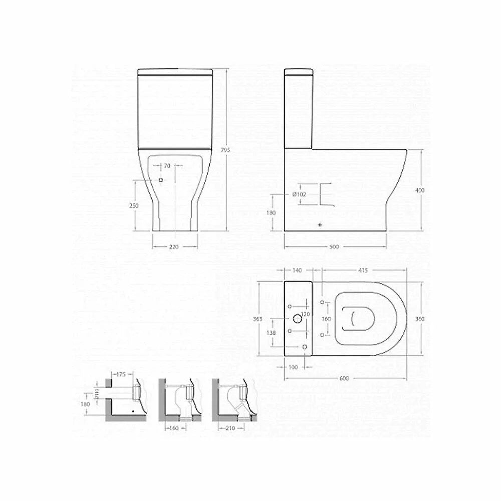 Vas WC Gala Emma Rounded btw compact alb nou, 60x36 cm