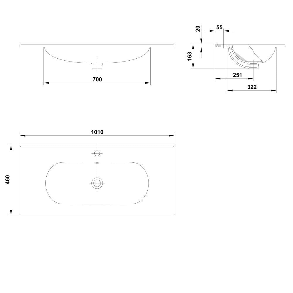 LAVOAR KLEA 101X46 ALB